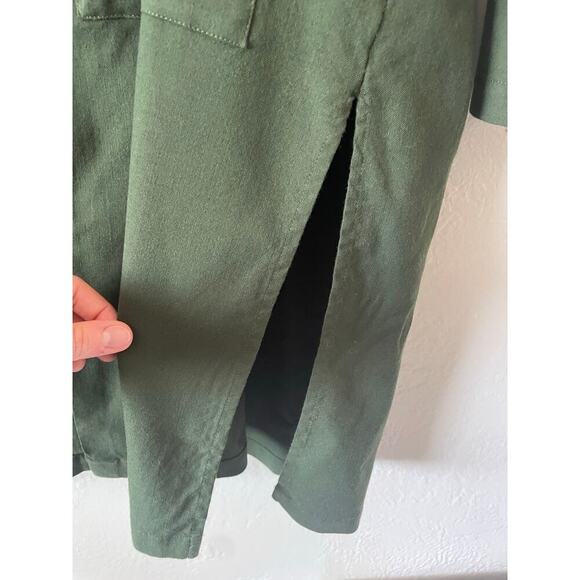 NWOT Eskandar Virgin Wool Button Down Tunic Quiet Luxury Lagenlook Green Artsy - Picture 7 of 10